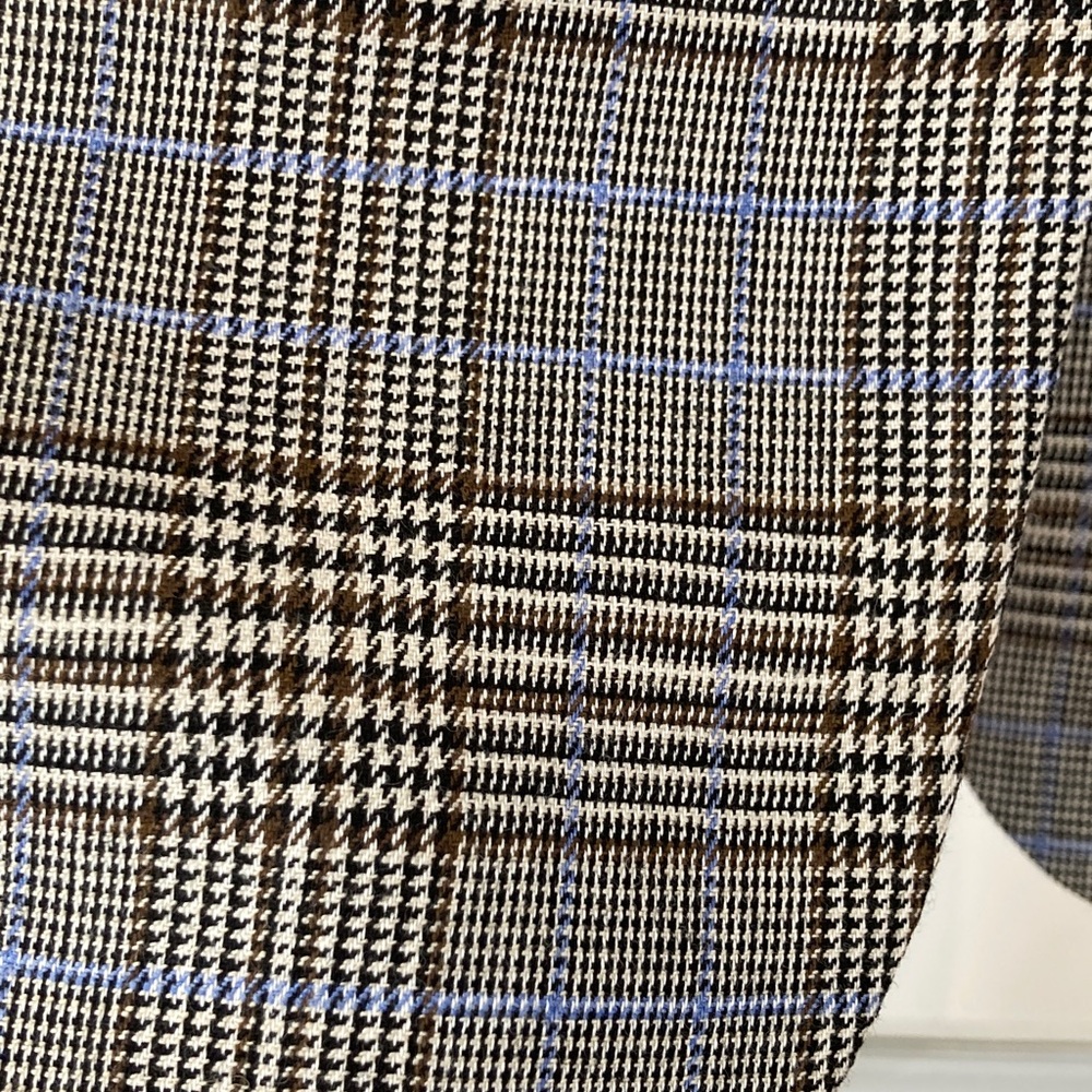 Madewell Italian Wool Fabric Houndstooth Plaid Blazer w/Contrast Felted Collar - Picture 6 of 16